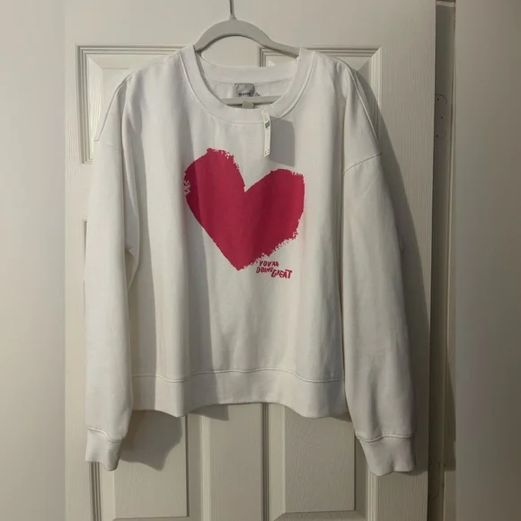 Maeve x Chiara Perano Pink Heart Sweatshirt for Anthroplogie - Picture 2 of 4